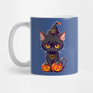 Witch cat Halloween Pumkins Mug